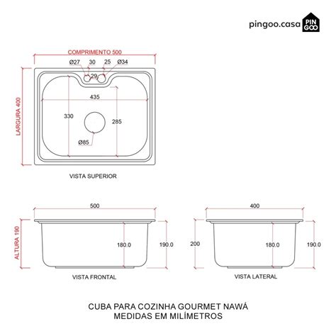 Tamanho De Cuba De Cozinha - Kit Cuba para Cozinha Gourmet Pia Aço Inox com Acessórios e Tábua de ...