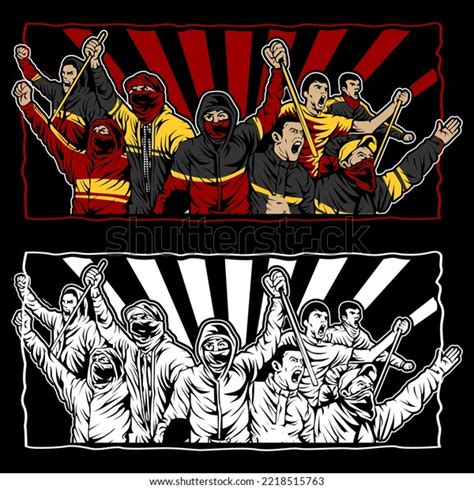 Hooligans Ultras Casual Football Stock Vector Stock Vector (Royalty ...