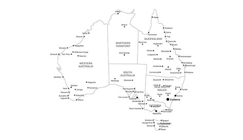 Map of Australia With Cities Free