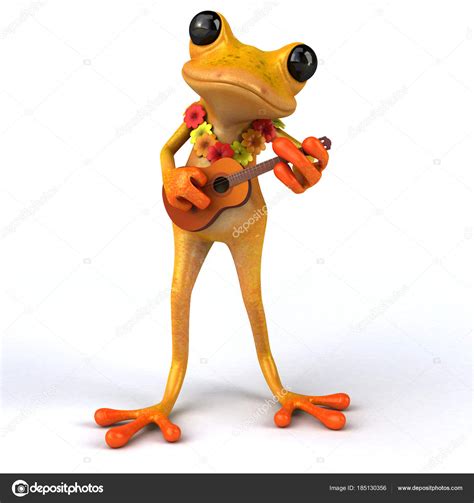 Fun Frog Playing Music Illustration Stock Photo by ©julos 185130356