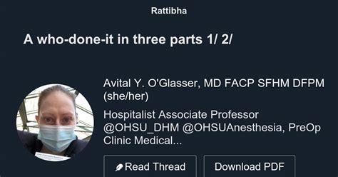 A Who Done It In Three Parts 1 Thread From Avital Y Oglasser Md