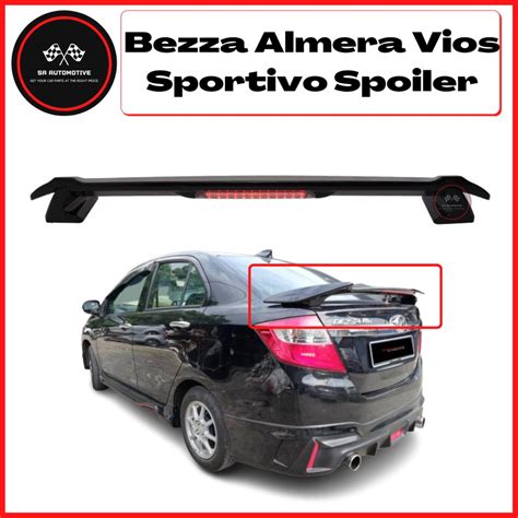 Perodua Bezza Toyota Vios Almera Sportivo TRD Rear Spoiler With LED