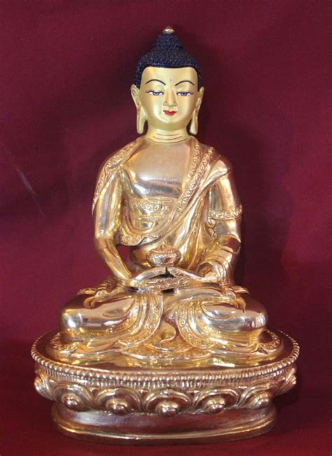 Amitabha Buddha Statue Full Gold Tibetan Handmade In Nepal Etsy