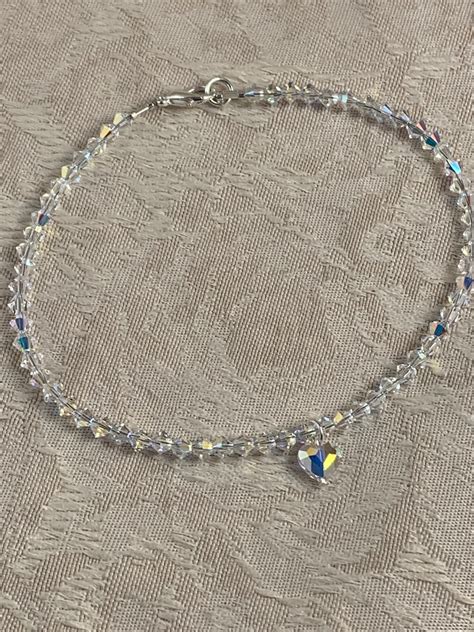 Swarovski Crystal Anklet Swarovski Wedding Anklets Crystal Etsy