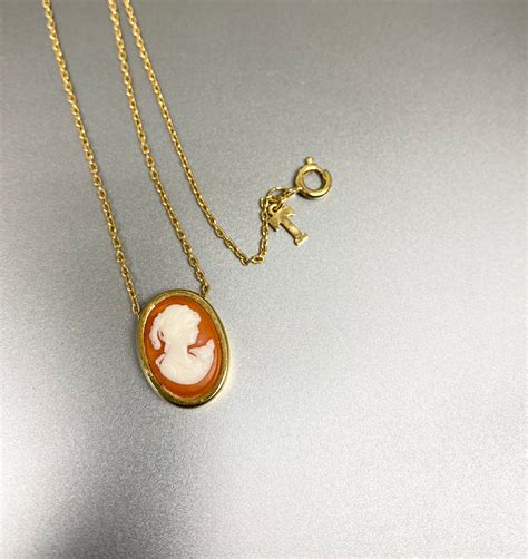 Mini Victorian Cameo Necklace Italian Cultured Pearl Shell Etsy