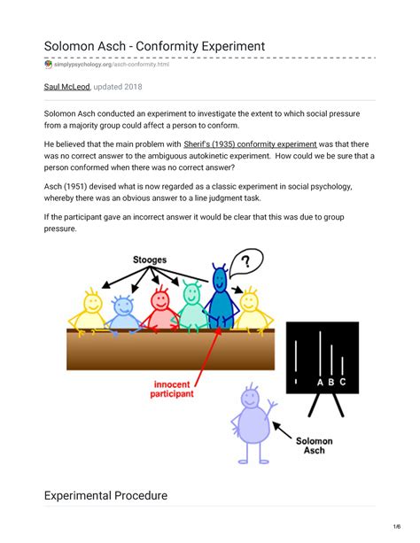 Solomon Asch and variations - Solomon Asch - Conformity Experiment ...