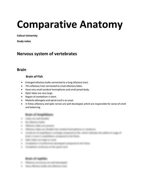 SOLUTION: Comparative Anatomy, Nervous system of vertebrates: Brain of ...