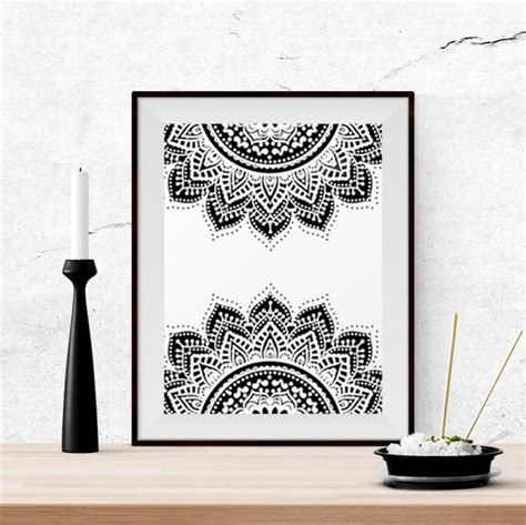 Mandala print Mandala art Boho wall art Boho party