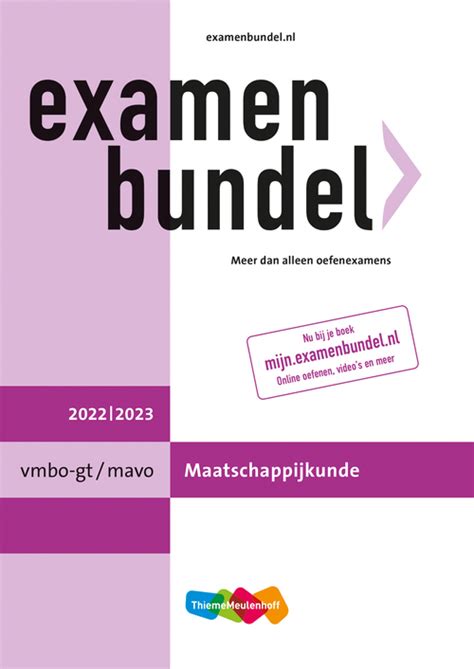 Examenbundel Vmbo Gt Mavo Maatschappijkunde 2022 2023 Boek