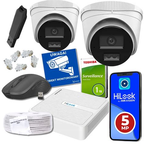 Kamera Monitoring Domu 2 Kamery IP PoE DETEKCJA AI HiLook By Hikvision