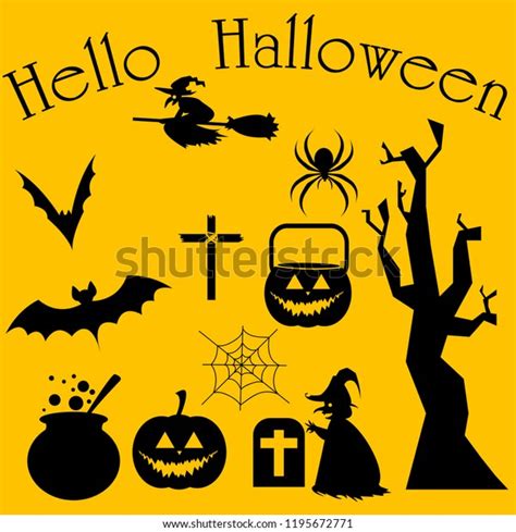 Happy Halloween Magic Collection Witch Wizard Stock Vector Royalty Free 1195672771 Shutterstock