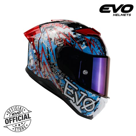 EVO XT 300 Revolt Dual Visor Full Face Helmet Motorcycle With Free