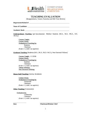 Reappointment Tenure Promotion And Mid Term Review Doc Template