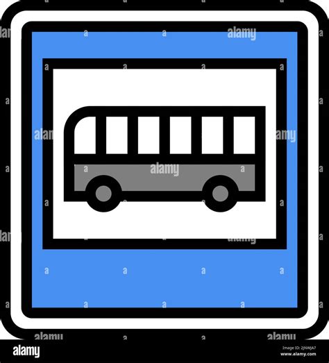 bus road sign color icon vector illustration Stock Vector Image & Art ...