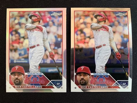 2023 Topps Chrome Nick Castellanos Refractor Base 181 Phillies Card