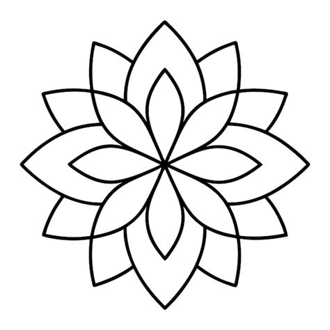 Premium Vector A Simple Line Drawing Of A Lotus Mandala