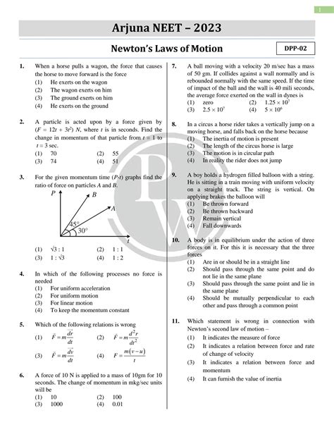 SOLUTION Newton Laws Of Motion And Friction Dpp 02 Of Lec 03 Arjuna