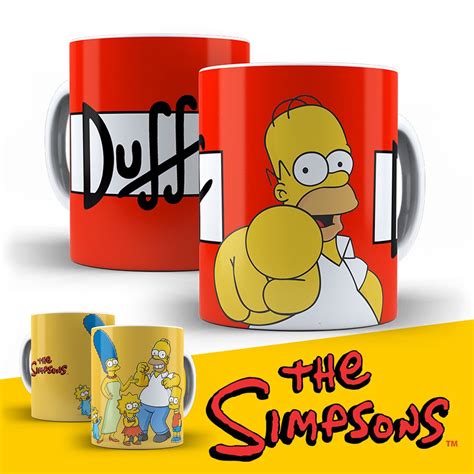 Caneca Os Simpsons Personalizada Porcelana Homer Duff Bart Lisa 325ml