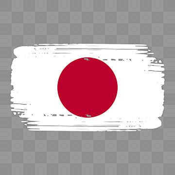 The Flag Of Japan Painted On A Gray Background