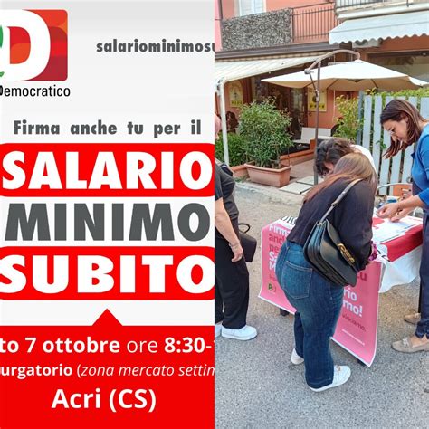 Salario Minimo Ottimo Lavoro Per La Raccolta Firme