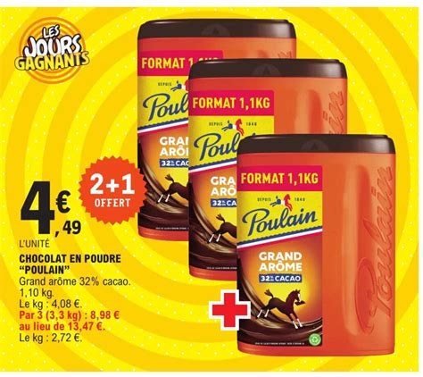 Promo Chocolat En Poudre Poulain Chez E Leclerc