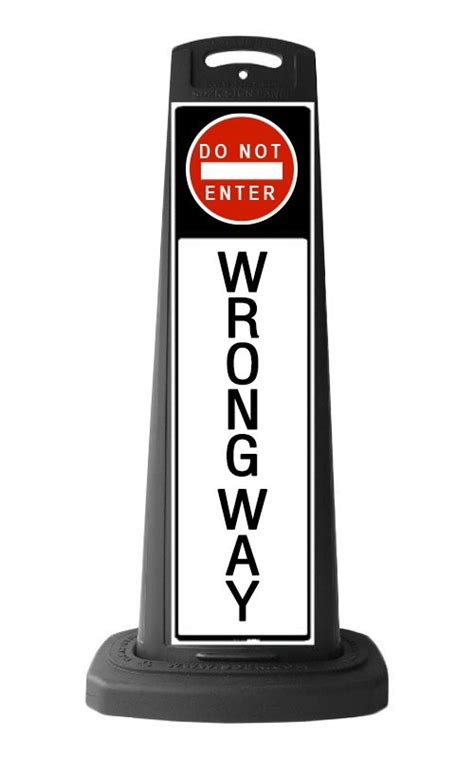 Black Sign Panel W Do Not Enter Wrong Way Sign P Sd K Valet