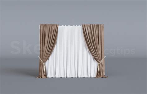 10754. Free Sketchup Curtain Model Download