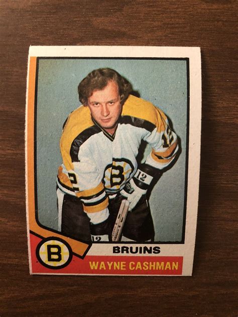 1974 Topps Hockey 206 Wayne Cashman Boston Bruins Nice Ebay