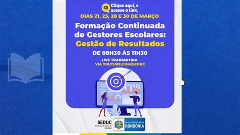 Formação Continuada de Gestores Escolares de Rondônia YouTube