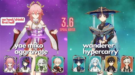 C0 Yae Miko Aggravate C2 Wanderer Hypercarry 9 Star Spiral Abyss 3