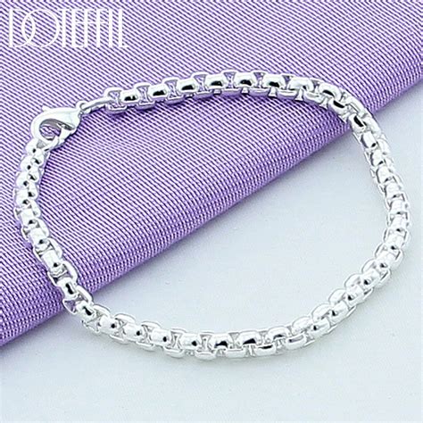 DOTEFFIL Bracelet En Argent Regard 925 Pour Femme Bo Te Ronde En Or 24