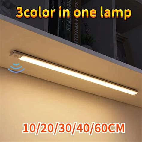 Led Motion Sensor Under Cabinet Closet Light Usb Rechargeable Kitchen