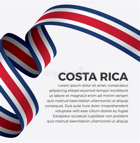 Bandeira De Costa Rica Para Decorativo Fundo Do Vetor Ilustra O Stock