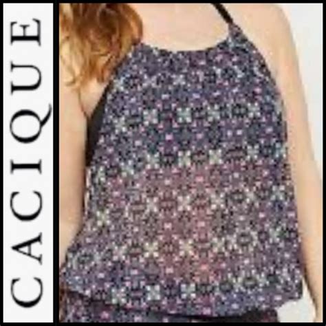 Cacique Swim Nwt Cacique Swim Mesh Blouson Tankini Top Poshmark