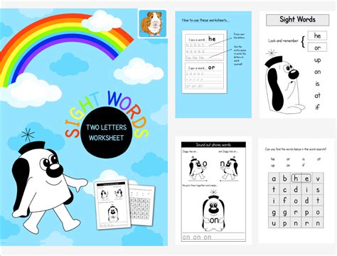 Worksheets To Reinforce Two Letter Sight Words 4 7 Years • Teacha