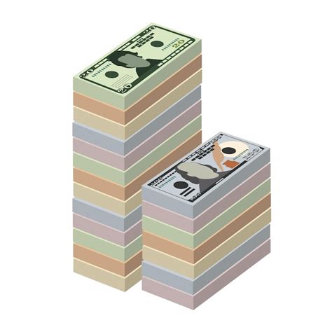 D Lar Americano Vector Ilustraci N Ee Uu Conjunto De Dinero Paquete