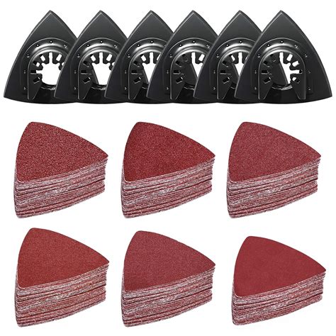 156Pcs Oscillating Tool Detail Sanding Pads Kit, 6Pcs Triangle Sanding