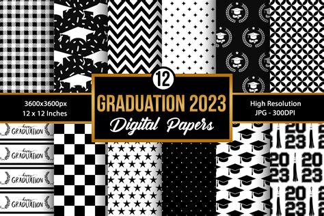 Happy Graduation 2023 Digital Paper Patterns By Creativestore