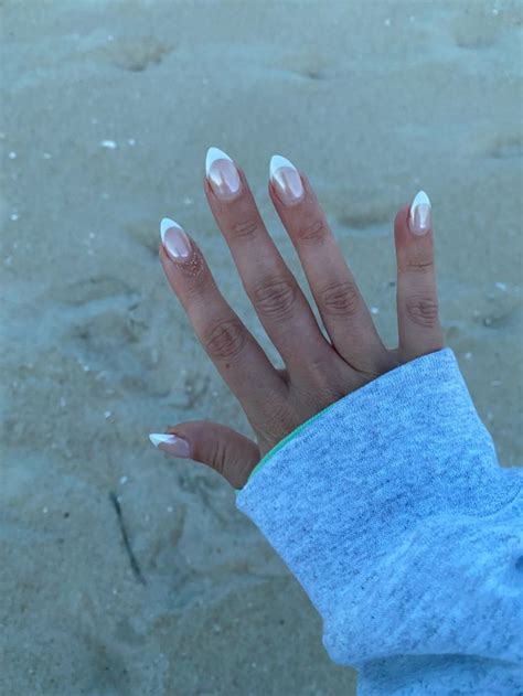 Pearl French Tip In 2023 Pearl Nails White Acrylic Nails French Tip