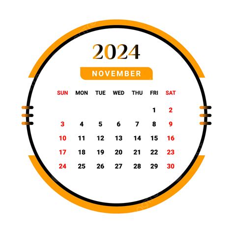 Calendario Noviembre 2024 Vector Png Noviembre Calendario Noviembre