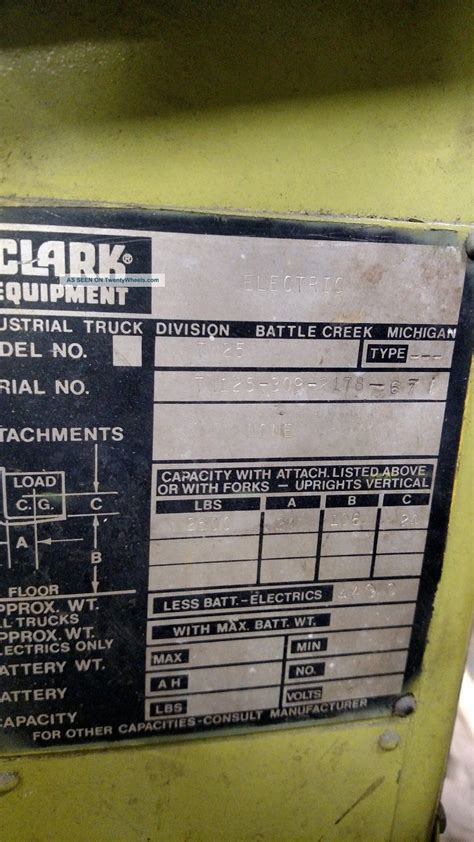 Clark Electric Forklift Needs Battery