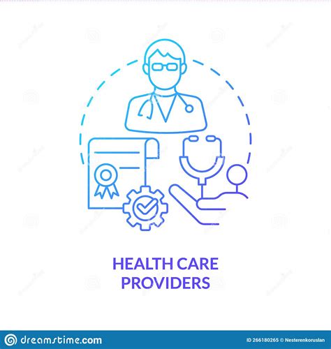 Health Care Providers Blue Gradient Concept Icon Stock Vector