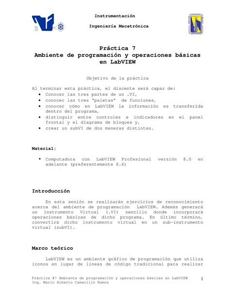 Pdf Ambiente De Programaci N Y Operaciones B Sicas En Pdf