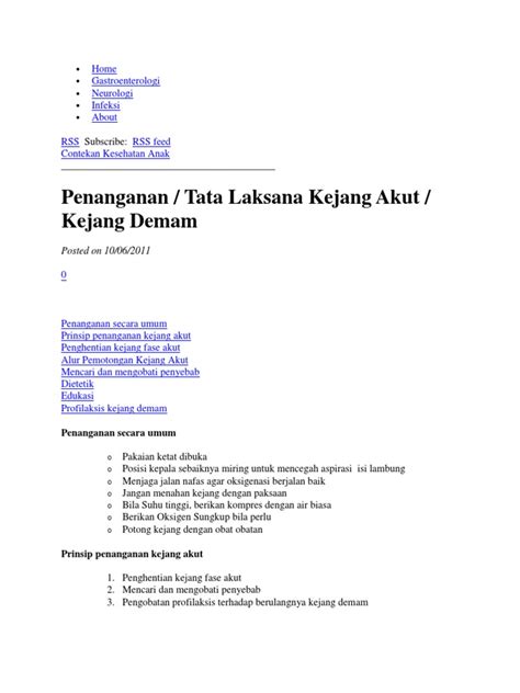 Pdf Tatalaksana Kejang Demam Dokumen Tips