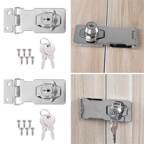 Pcs Keyed Hasp Locks Inch Twist Knob Keyed Locking Hasp Metal