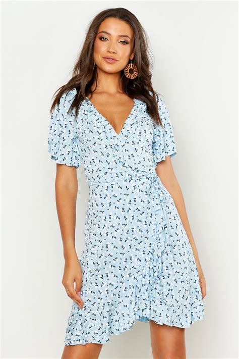 Tall Ditsy Floral Ruffle Tea Dress Boohoo