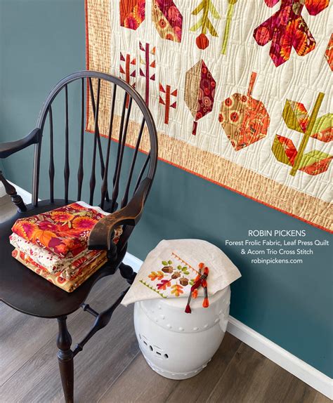 Fall Sew Along With Leaf Press In Forest Frolic Fabric With Robin