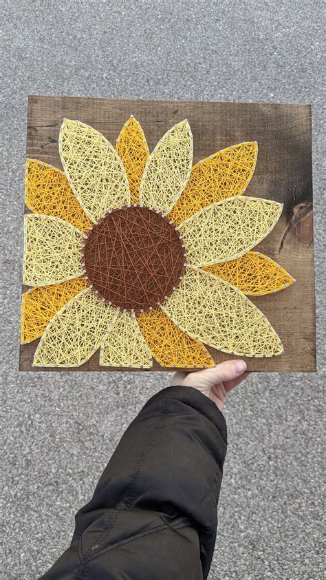 Diy String Art Kit Diy Sunflower String Art Sunflower Sign Made To