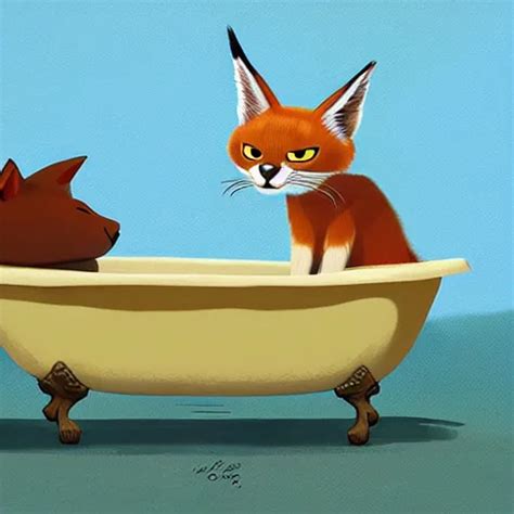 Goro Fujita Illustrating Photo Of A Cute Caracal In A Stable