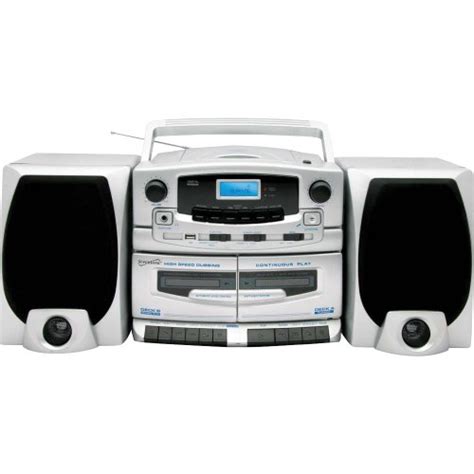 Cd Boombox With Microphone Supersonic Portable Mp3 Cd Player Double Cassette Recorder And Am Fm